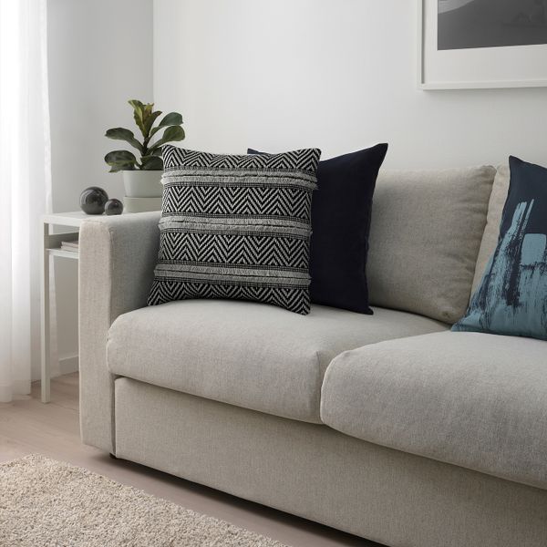 Чехол на подушку, серый-черный 50x50 см IKEA ASKBRUNMAL АСКБРУНМАЛ 004.990.18 - схема-чертеж с размерами