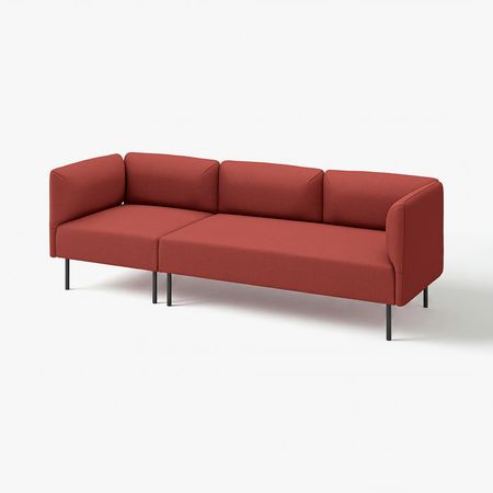 LILLEHEM 3-местный модульный диван - Gunnared/коричнево-красный металлический