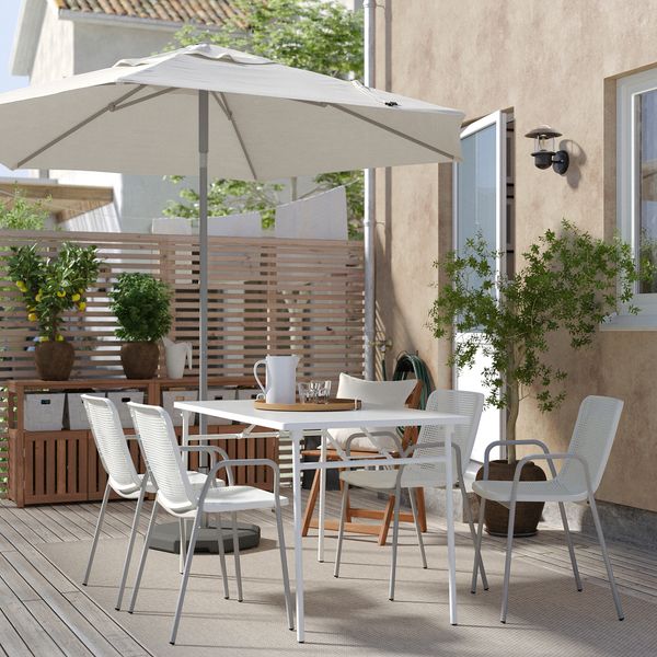 Стол + 4 кресла, для сада, белый, белый, серый, 130 см IKEA TORPARÖ ТОРПАРЁ 094.948.65 - фото 3