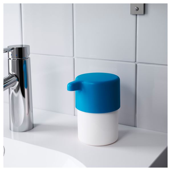 Дозатор для жидкого мыла ЛОСШЁН, белый/синий - фото 2