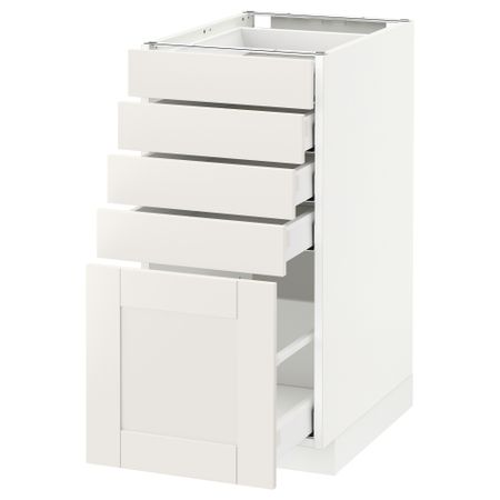 Напольный шкаф с 5 ящиками МЕТОД / МАКСИМЕРА, белый, Сэведаль белый