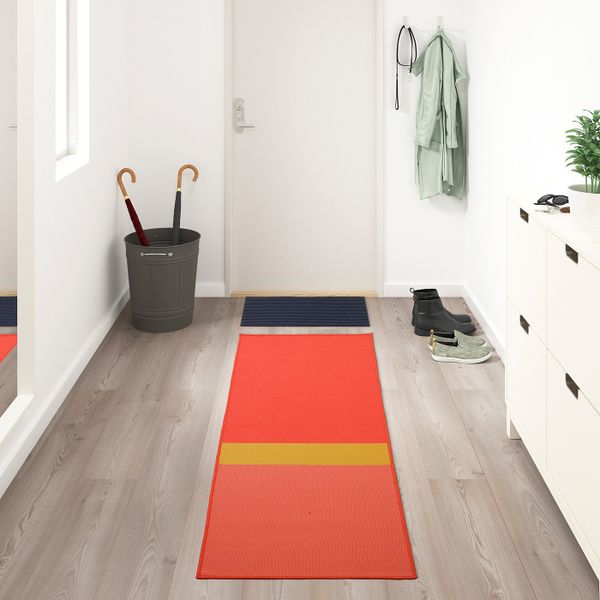 Ковер безворсовый, красный, желтый 55x150 см IKEA GRÄSTED ГРЭСТЕД 804.187.87 - фото 3