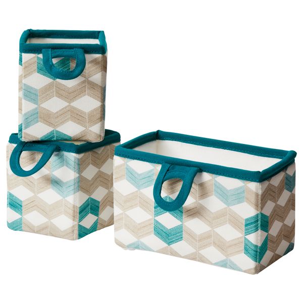 Подвесная корзина, 3 шт. НОТУДДЕН, графический, разноцветный - фото 1