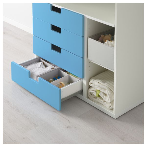 Пеленальный столик с 4 ящиками СТУВА, белый, синий (90x79x102 см) - фото 5