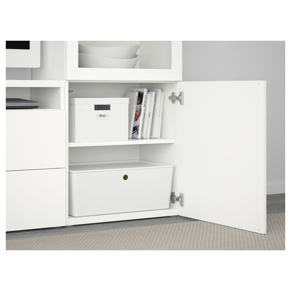 Шкаф для ТВ, комбинированный, стекляные дверцы БЕСТО, Лаппвикен, Синдвик белый прозрачное стекло (240x40x128 см) - фото 3