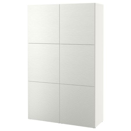 Комбинация для хранения с дверцами БЕСТО, Лаксвикен белый (120x40x192 см)