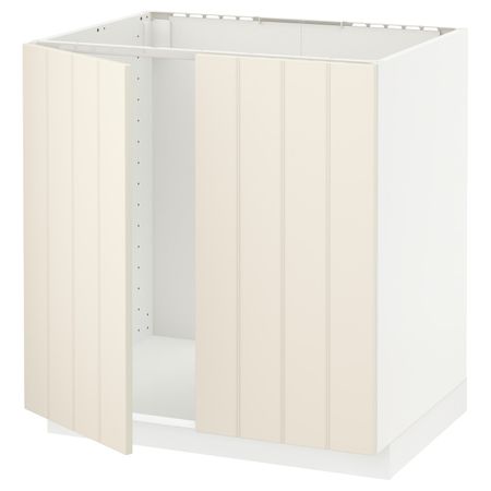 Напольный шкаф для раковины + 2 двери, белый/Хитарп белый с оттенком 80x60 см IKEA METOD МЕТОД 092.264.86