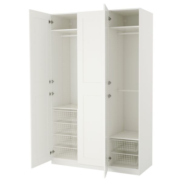 Гардероб ПАКС, белый, Гримо белый (150x60x236 см) - фото 1