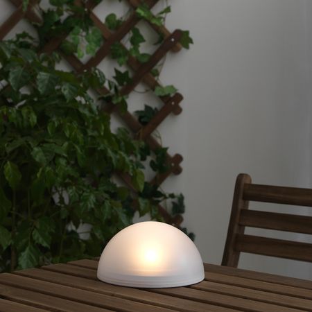 Светильник на солнечной батарее, для сада/полусфера белый IKEA SOLVINDEN СОЛВИДЕН 704.845.51