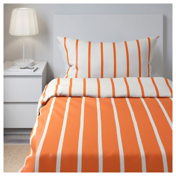 Пододеяльник и 1 наволочка ТУВБРЭККА, оранжевый, белый (150x200/50x70 см) - фото 3