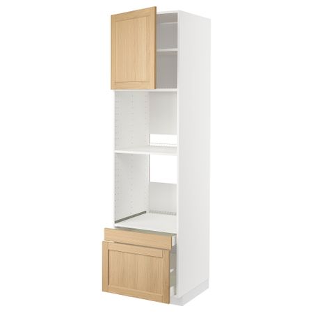 Высокий шкаф для духовки, комбинированный духовка + дверца, 2 ящика IKEA METOD МЕТОД, MAXIMERA МАКСИМЕРА 895.095.23
