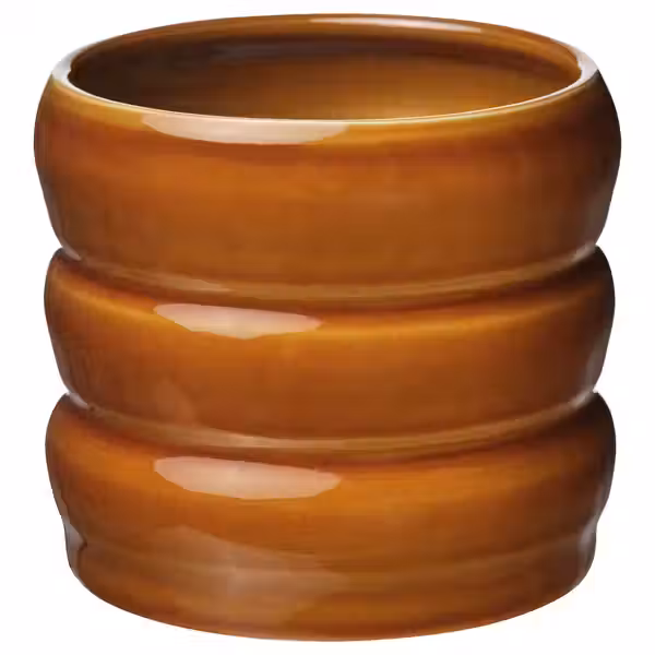 HASSELBUKETT ХАССЕЛБУКЕТТ Кашпо - д/дома/улицы/коричнево-желтый 12 см - фото 1