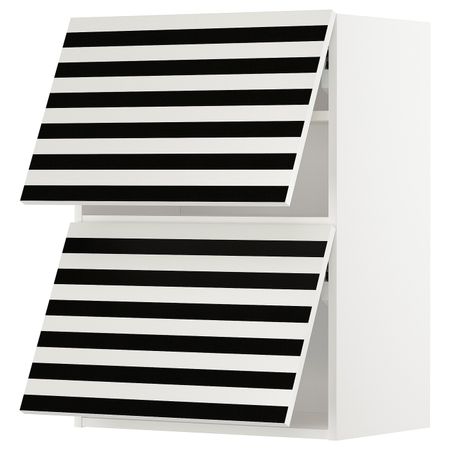 Навесной шкаф, 2 дверцы, горизонтал, белый, Иттербин с печатным рисунком 60x80 см IKEA МЕТОД 092.870.74