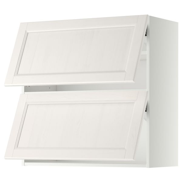 Навесной шкаф, 2 дверцы, горизонтальный МЕТОД, белый, Лаксарби белый - схема-чертеж с размерами