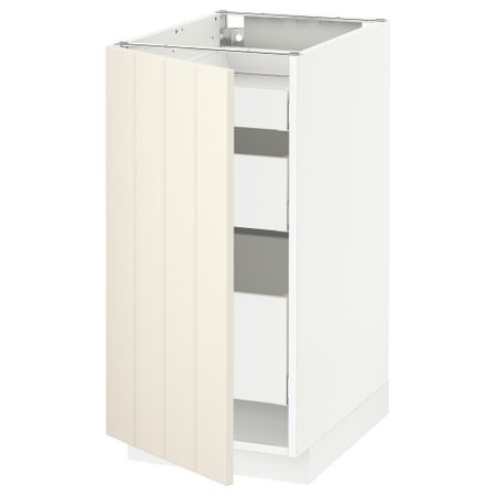 Напольный шкаф с 1 дверцей, 3 ящика МЕТОД / МАКСИМЕРА, белый, Хитарп белый с оттенком
