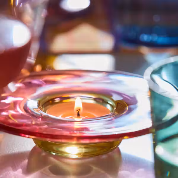 TJÄRLEK ТЭРЛЕК Подсвечник для греющей свечи - разноцветный 3 см - схема-чертеж с размерами