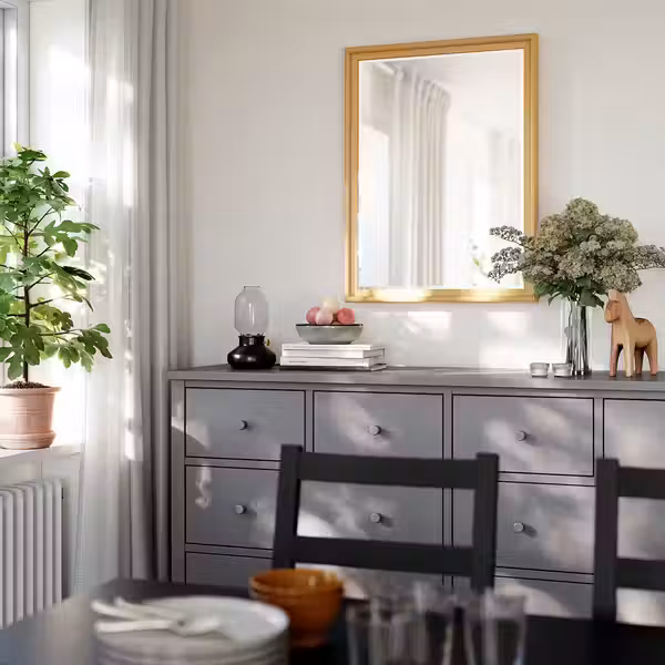 PINGSTSYREN ПИГНСТСЮРЕН Зеркало - светлый желто-бежевый 60x80 см - фото 4