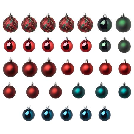 Набор елочных шаров, 32 шт. ВИНТЕР 2018, красный/зеленый, синий