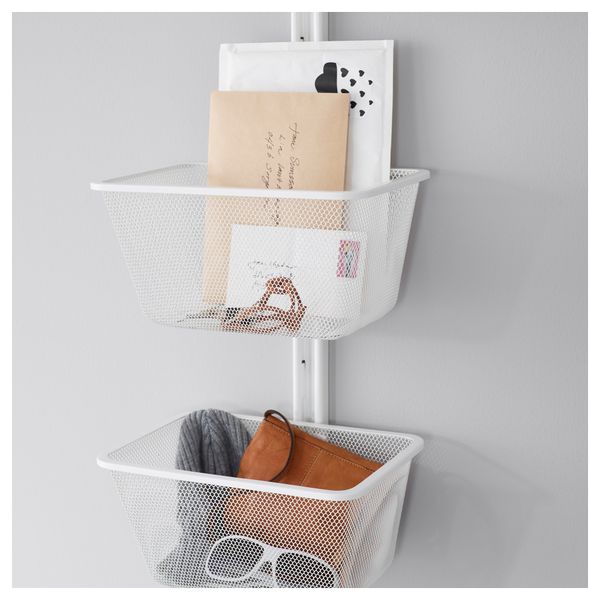 Настенная шина, корзина АЛЬГОТ, белый (30x22x197 см) - фото 3