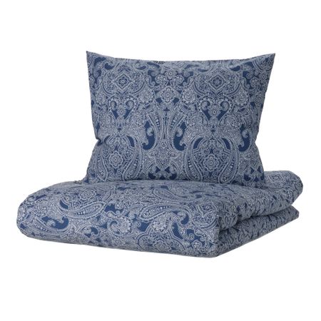 Пододеяльник и 2 наволочки, 200x200, 50x60 см, темно-синий-белый IKEA JÄTTEVALLMO ЙЭТТЕВАЛЛМО 005.005.35