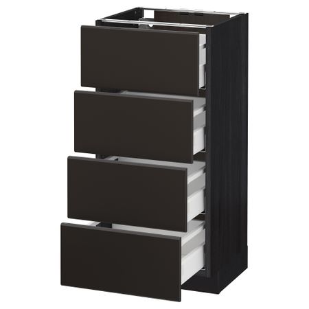 Напольный шкаф 4 фронтальных панели, 4 ящика, 40x37 cm IKEA METOD МЕТОД, MAXIMERA МАКСИМЕРА 392.124.97