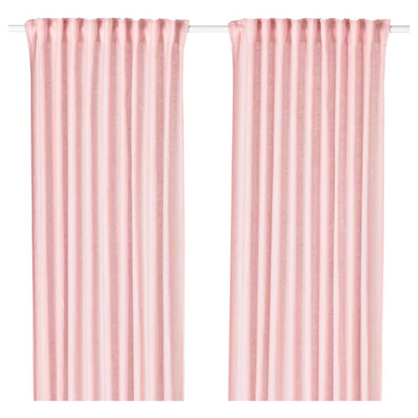 Гардины, 1 пара ЛЕЙОНГЭП, светло-розовый (145x300 см) - фото 1