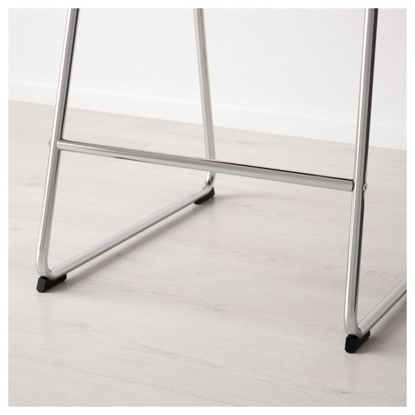 Стул барный БЕРНГАРД, хромированный, Мьюк оранжевый (63 см) - фото 3