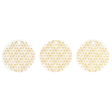 Украшение подвесное, белый/орнамент «снежинки» золотой 7 см IKEA VINTER 2020 ВИНТЕР 2020 104.757.43