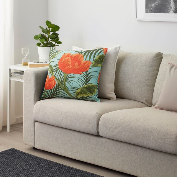 Ткань, бирюзовый оранжевый/цветы и листья 150 см IKEA СОММАР 2020 204.675.68 - схема-чертеж с размерами