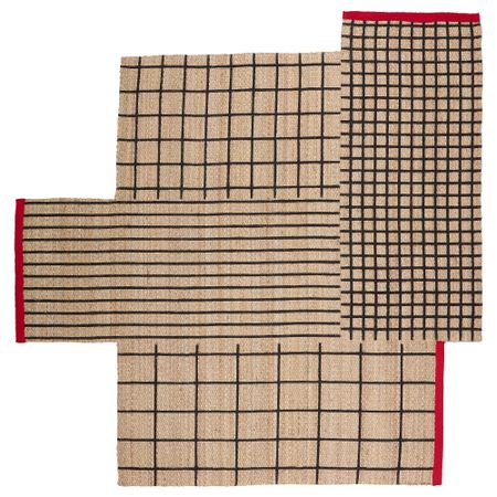 Ковер, безворсовый ТЕРНСЛЕВ, неокрашенный, черный (250x250 см)