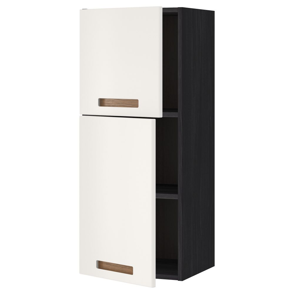 Навесной шкаф с полками, 2 дверцы МЕТОД, черный, Мэрста белый - схема-чертеж с размерами