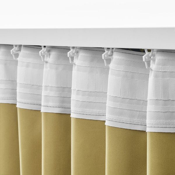 Гардины, блокирующие свет, 2 шт., зеленый 145x300 см IKEA BLÅBÄRSMOTT БЛОБЭРСМОТТ 004.630.19 - схема-чертеж с размерами