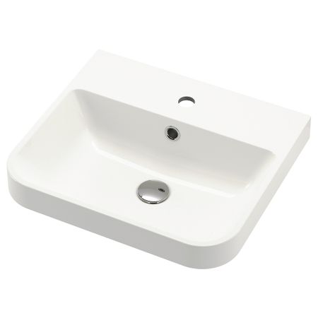 Полувстраиваемая раковина, белый, 50x43 см IKEA BACKSJÖN 405.451.22