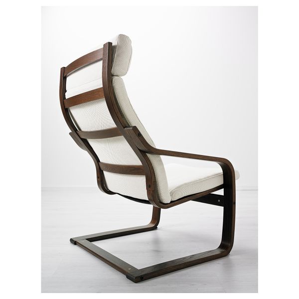 Кресло ПОЭНГ, коричневый, Финнста белый - фото 3