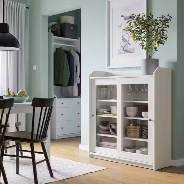 HAUGA Шкаф-витрина - белый 105x116 см - фото 2