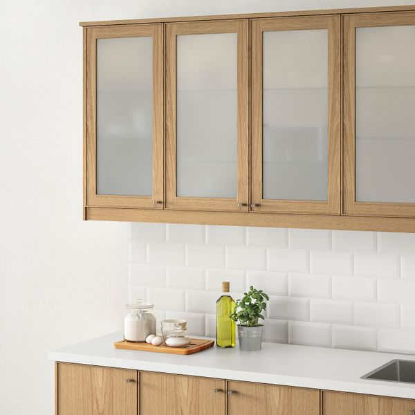 Стеклянная дверь, дуб 40x80 см IKEA EKESTAD ЭКЕСТАД 503.671.19 - схема-чертеж с размерами