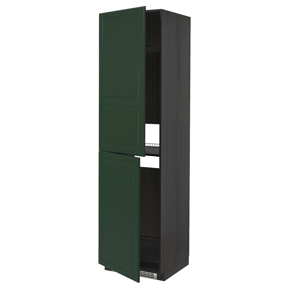 Высокий шкаф для холодильник/мороз, черный/Будбин темно-зеленый 60x60x220 см IKEA МЕТОД 093.133.46 - схема-чертеж с размерами