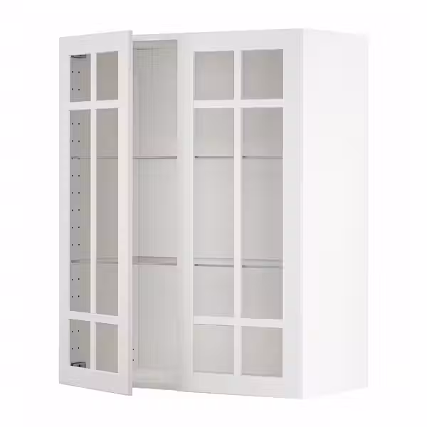 METOD Навесной шкаф/полки/2стеклян двери - белый/Stensund белый 80x100 см - фото 1