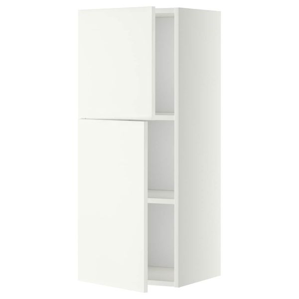 Навесной шкаф с полками/2дверцы, белый/Хэггеби белый 40x100 см IKEA METOD МЕТОД 392.262.58 - схема-чертеж с размерами