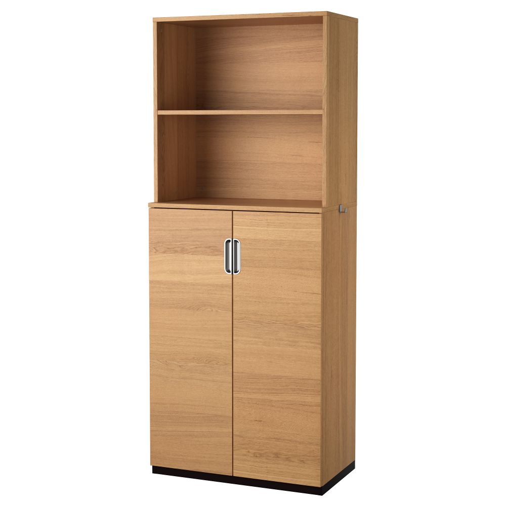 Комбинация для хранения с дверцами ГАЛАНТ, дубовый шпон (80x200 см) - схема-чертеж с размерами