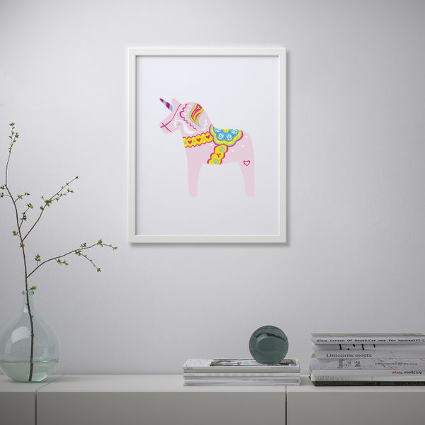 Постер, Розовая лошадка, 40x50 см IKEA БИЛЬД 604.566.24 - схема-чертеж с размерами