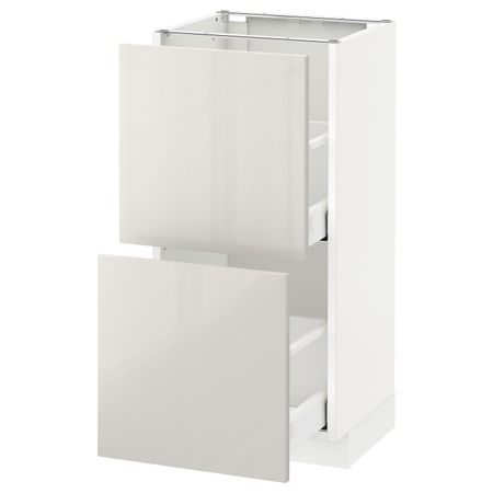 Напольный шкаф с 2 ящиками, белый/Рингульт светло-серый 40x37 см IKEA METOD МЕТОД / MAXIMERA МАКСИМЕРА 792.359.58