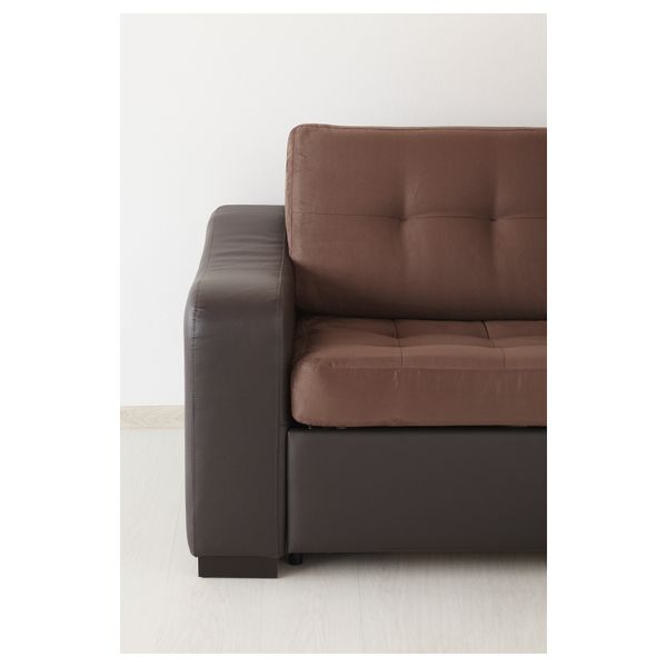 Угловой диван-кровать c модулем для храннения, правосторонний ЛИАРУМ, Оннарп коричневый, Бумстад темно-коричневый - фото 4