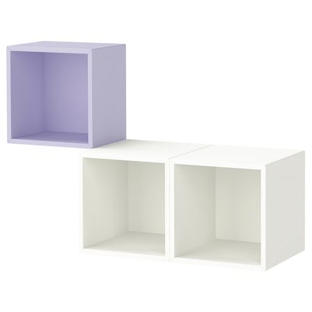 EKET Комбинация настенных шкафов - бледно-сиреневый/белый 105x35x70 см