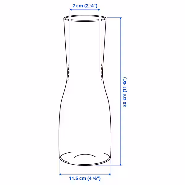Ваза IKEA, дополнительный ракурс - схема-чертеж с размерами