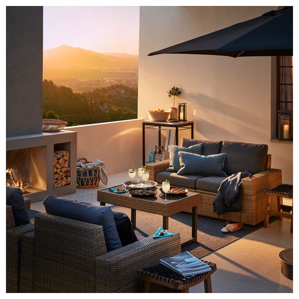 4-местный комплект садовой мебели, коричневый/ФРЁСЁН/ДУВХОЛЬМЕН темно-серый IKEA SOLLERÖN СОЛЛЕРОН 592.568.76 - фото 2