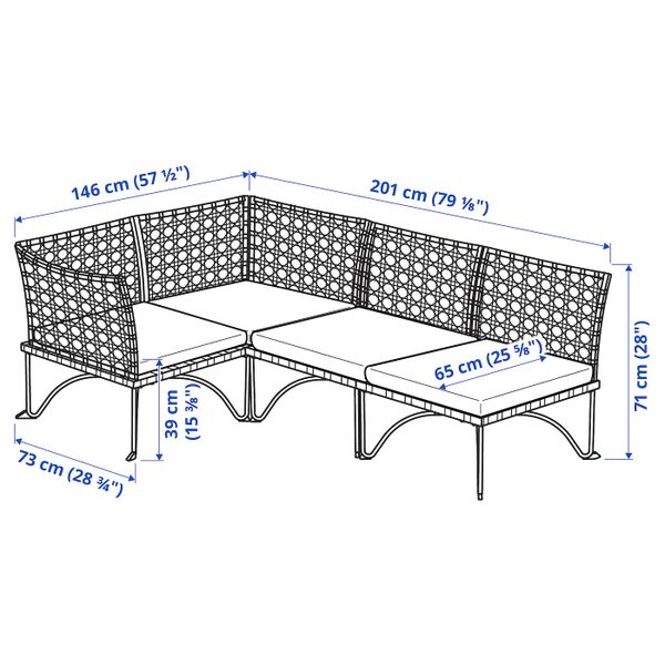IKEA в интерьере - схема-чертеж с размерами