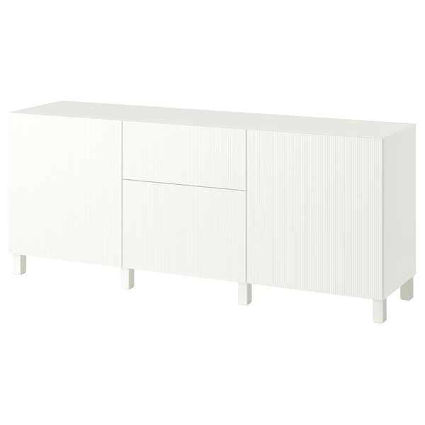 BESTÅ Комбинация для хранения с ящиками - Förvaltare белый/Stubbarp белый 180x42x74 см - фото 1