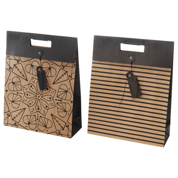 Подарочный пакет ВИНТЕР 2016, естественный, черный (33x42 см) - фото 1