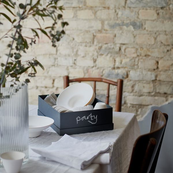 Коробка с крышкой, черный 25x35x10 см IKEA TJENA ТЬЕНА 003.954.88 - фото 2